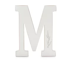 White Leaf-Embossed Letter Tabletop Plaque -Home Decor Store 810588236 A0