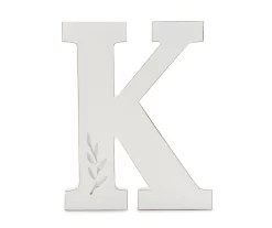 White Leaf-Embossed Letter Tabletop Plaque -Home Decor Store 810588238 A0