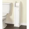 White 2-Tier Cabinet With Toilet Paper Holder