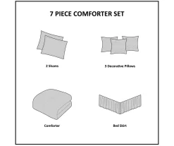 Beverly Taupe & Brown Color Block California King 7-Piece Comforter Set -Home Decor Store 810590772 810590771 810590770 13