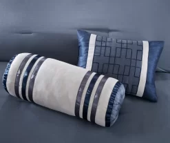 Beverly Navy & White Color Block King 7-Piece Comforter Set -Home Decor Store 810590775 810590774 810590773 4