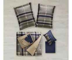 Rick Navy & Beige Crisscross Full 9-Piece Comforter Set -Home Decor Store 810590798 810590797 810590796 810590795 4