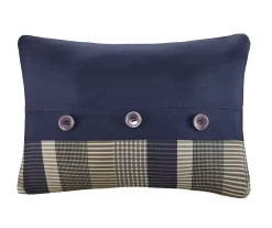 Rick Navy & Beige Crisscross Full 9-Piece Comforter Set -Home Decor Store 810590798 810590797 810590796 810590795 6