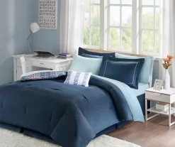Blaire Navy & Aqua Boho Medallion Queen 10-Piece Comforter Set -Home Decor Store 810590802 810590801 810590800 810590799 3