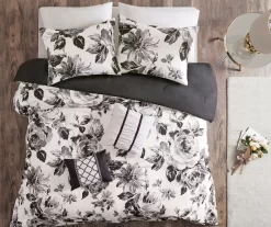 Hannah White & Black Floral Comforter Set 14 Hannah White & Black Floral Comforter Set -Home Decor Store 810590812 810590811 810590810 3