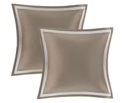 Eliot Tan & Beige Damask Jacquard Queen 8-Piece Comforter Set -Home Decor Store 810590840 810590839 810590838 3