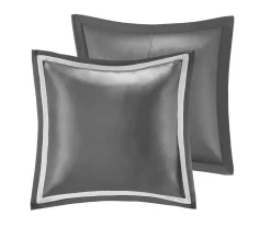 Eliot Silver & White Damask Jacquard King 8-Piece Comforter Set -Home Decor Store 810590843 810590842 810590841 4