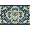 Blue & Cream Peacock Floral Kitchen Rug, (30" X 18")