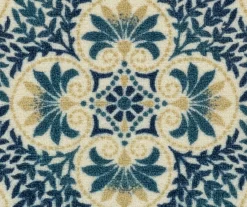 Blue & Cream Peacock Floral Kitchen Rug, (30" X 18") -Home Decor Store 810591257 3