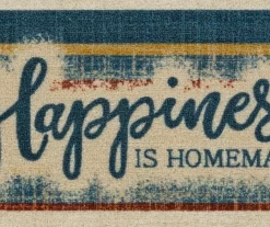 "Happiness" Blue & Beige Color Block Kitchen Rug, (30" X 18") -Home Decor Store 810591259 3