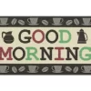 "Good Morning" Gray & Cream Coffee Kitchen Rug, (30" X 18")
