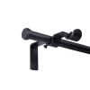 Black 5/8" Double Conversion Curtain Rod Kit, (30"-84")