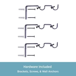 Black 5/8" Double Conversion Curtain Rod Kit, (30"-84") -Home Decor Store 810591622 4