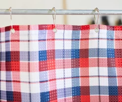 Winchester Red & Blue Plaid Polyester Shower Curtain Set -Home Decor Store 810591903 A8 3