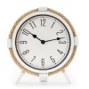 Grecian Getaway White & Tan Rope-Accent Mini Clock