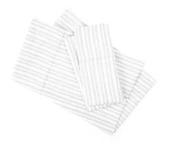 Gray & White Stripe King 4-Piece Microfiber Sheet Set