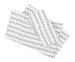 Gray & White Chevron Full 4-Piece Microfiber Sheet Set
