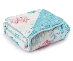 Real Living Grecian Getaway Blue Marine Life Reversible Microfiber Quilt