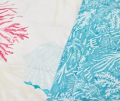 Real Living Grecian Getaway Blue Marine Life Reversible Microfiber Quilt -Home Decor Store 810595668 2 A8