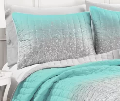 Lush Decor Glitter Ombre Print Quilt & Pillowcase Set -Home Decor Store 810595923 3