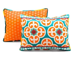 Orange & Turquoise Boho Floral Reversible Full/Queen 3-Piece Quilt Set -Home Decor Store 810596016 6
