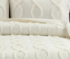 Lush Decor Avon Ivory Ruffled Helix Pattern Quilt Set -Home Decor Store 810596039 2