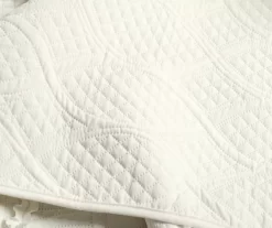 Lush Decor Avon Ivory Ruffled Helix Pattern Quilt Set -Home Decor Store 810596039 3