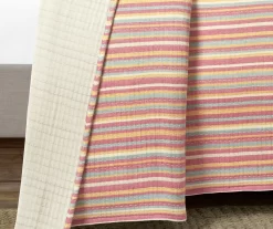 Lush Decor Rust, Yellow & Blue Stripe Quilted Coverlet Set -Home Decor Store 810596058 3