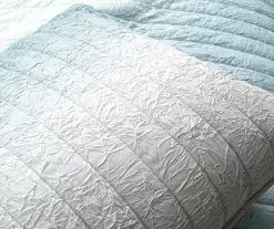 Blue & Gray Crinkle Ombre Full/Queen 3-Piece Quilt Set -Home Decor Store 810596077 4