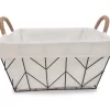Chevron Wire Basket With Linen Liner