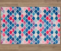 Mohawk Blue & Pink Mermaid Scales Area Rug -Home Decor Store 810599719 A0 2