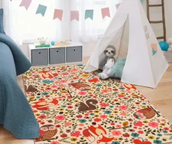 Mohawk Enchanted Forest Beige & Coral Area Rug -Home Decor Store 810599751 A0 3