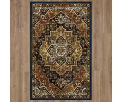 Eason Brown & Navy Ornamental Area Rug, (5' X 8') -Home Decor Store 810600284 A0 2