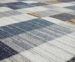 Avenue Blue & White Line Blocks Area Rug, (2' X 8') -Home Decor Store 810600288 A8 3