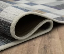 Avenue Blue & White Line Blocks Area Rug, (2' X 8') -Home Decor Store 810600288 A8 5