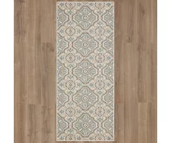 Waterside Light Gray & Turquoise Geometric Outdoor Area Rug, (2.5' X 6') -Home Decor Store 810600322 A0 2