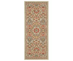 Coastal Desire Rust & Beige Ornamental Outdoor Area Rug, (2.5' X 6')