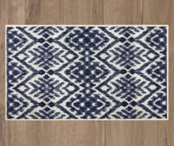 Oreille Navy & White Ikat Accent Rug, (20" X 34") -Home Decor Store 810600465 A0 2