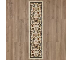 Muskberry Cream & Brown Floral Area Rug, (2' X 8') -Home Decor Store 810600498 A0 2