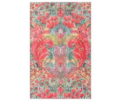 Lova Bright Red & Blue Floral Paisley Area Rug, (8' X 10')