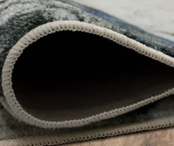 Gold Vein Gray & Blue Abstract Area Rug, (2' X 5') -Home Decor Store 810600586 A8 5