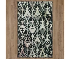 Hip Ikat Charcoal & Gray Area Rug, (5' X 8') -Home Decor Store 810600596 A0 2