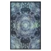 Joliet Black & Blue Mandala Area Rug, (2' X 3')