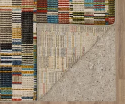 Iola Blue & Red Multi-Color Lines Area Rug, (8' X 11') -Home Decor Store 810600693 A8 2