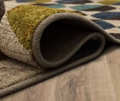 Brock Lagoon Blue & Olive Geometric Area Rug, (5' 3" X 7' 10") -Home Decor Store 810600746 A8 5