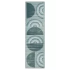 Karah Gray & Blue Circles Area Rug, (2' X 7')