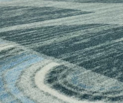 Karah Gray & Blue Circles Area Rug, (2' X 7') -Home Decor Store 810600773 A8 3