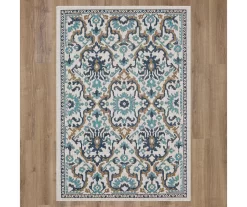 Coastal Desire Blue & Brown Ornamental Outdoor Area Rug, (8' X 10')