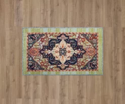 Tethys Green & Blue Ornamental Accent Rug, (20" X 34") -Home Decor Store 810601028 A0 2