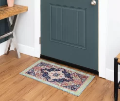 Tethys Green & Blue Ornamental Accent Rug, (20" X 34") -Home Decor Store 810601028 A0 3